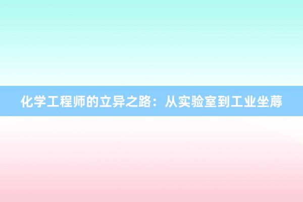化学工程师的立异之路：从实验室到工业坐蓐